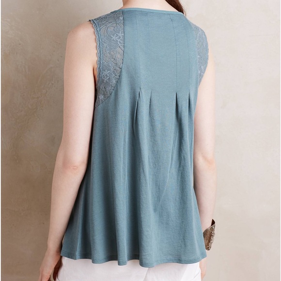 ANTHROPOLOGIE Meadow Rue Laced Tie-Neck Tank Size Small Petite (SP) - Picture 5 of 16